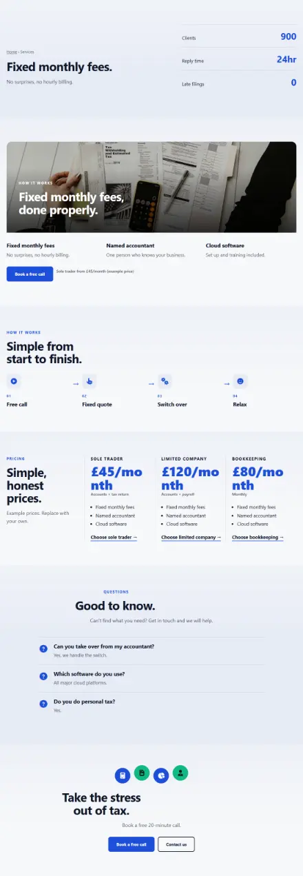 Screenshot of Accounts · Service detail