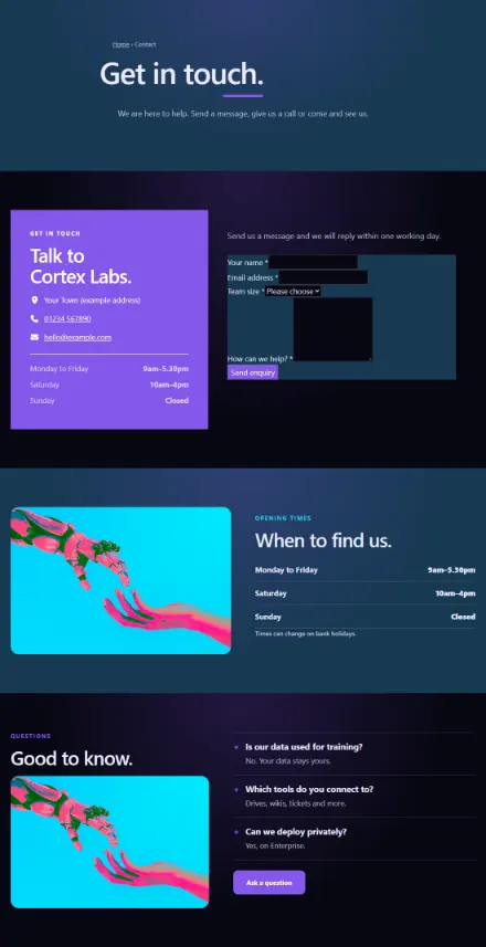 Screenshot of Ai · Contact
