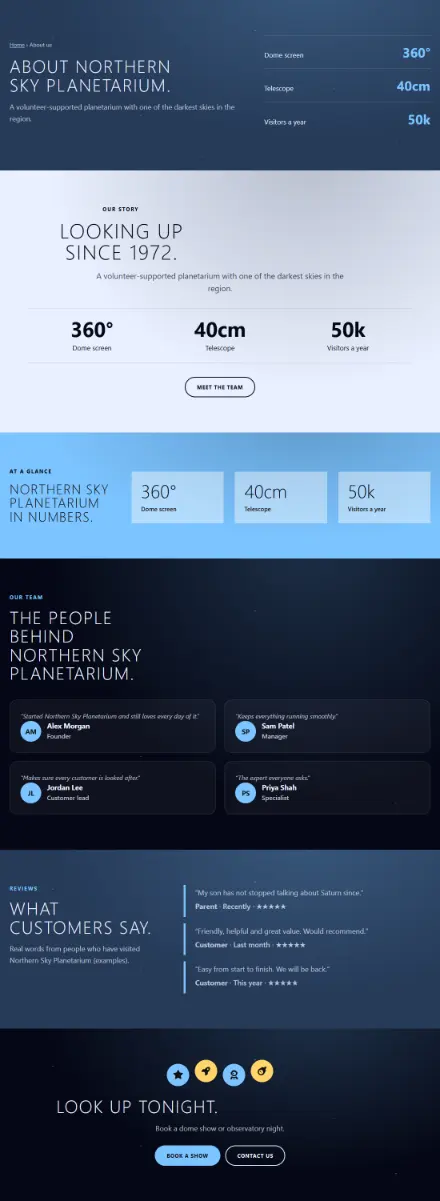 Screenshot of Astronomy · About