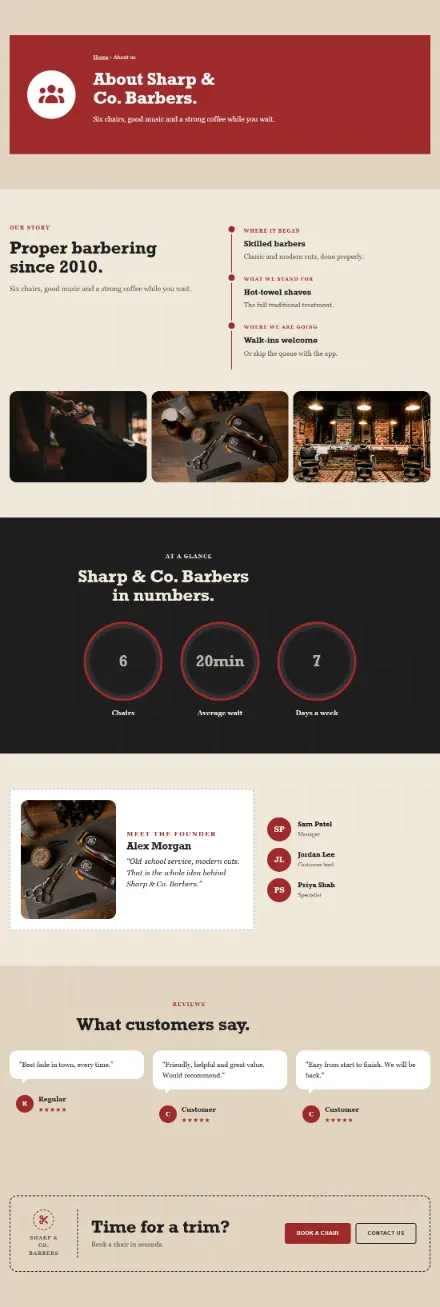 Screenshot of Barber · About