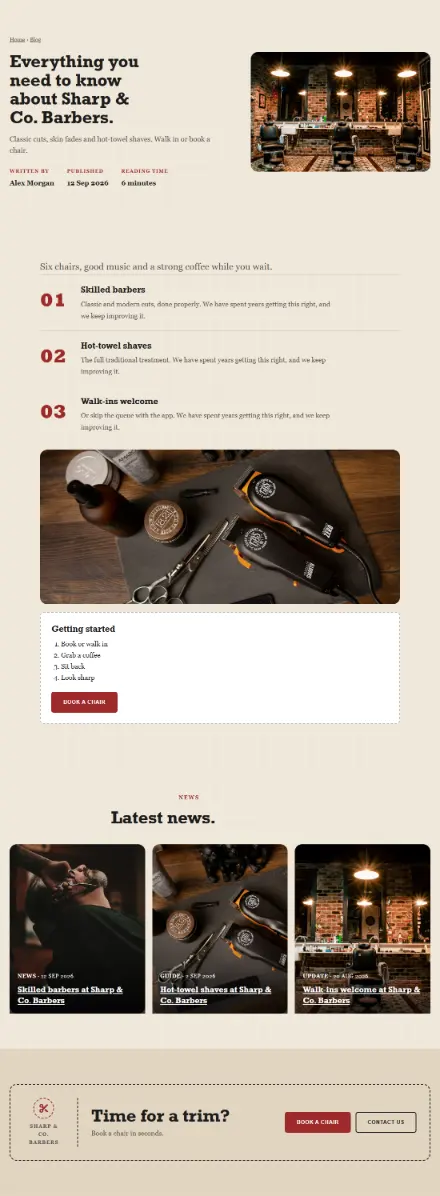 Screenshot of Barber · Article