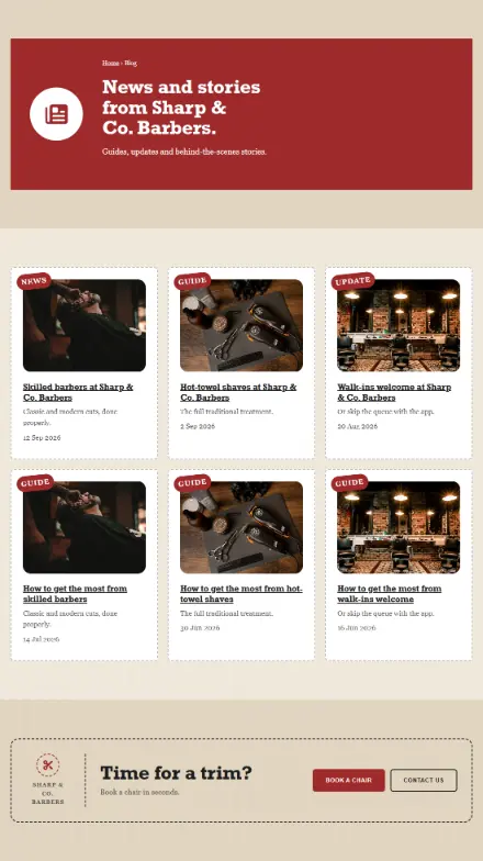 Screenshot of Barber · Blog