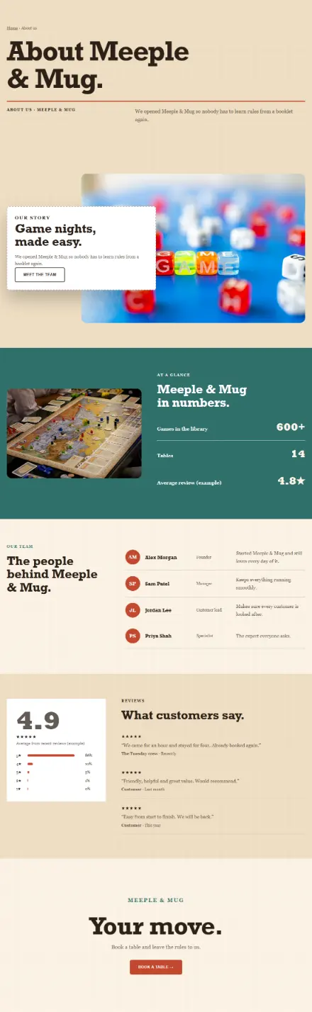 Screenshot of Boardgames · About