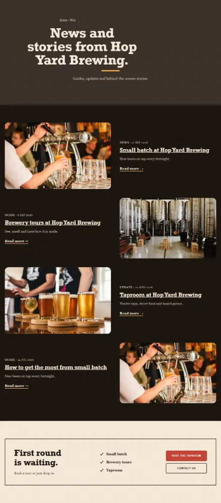Screenshot of Brewery · Blog