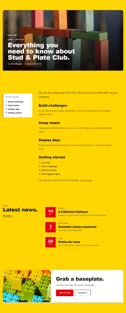 Screenshot of Bricks · Article