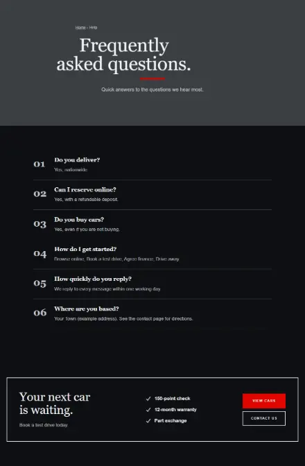 Screenshot of Cars · Questions & answers