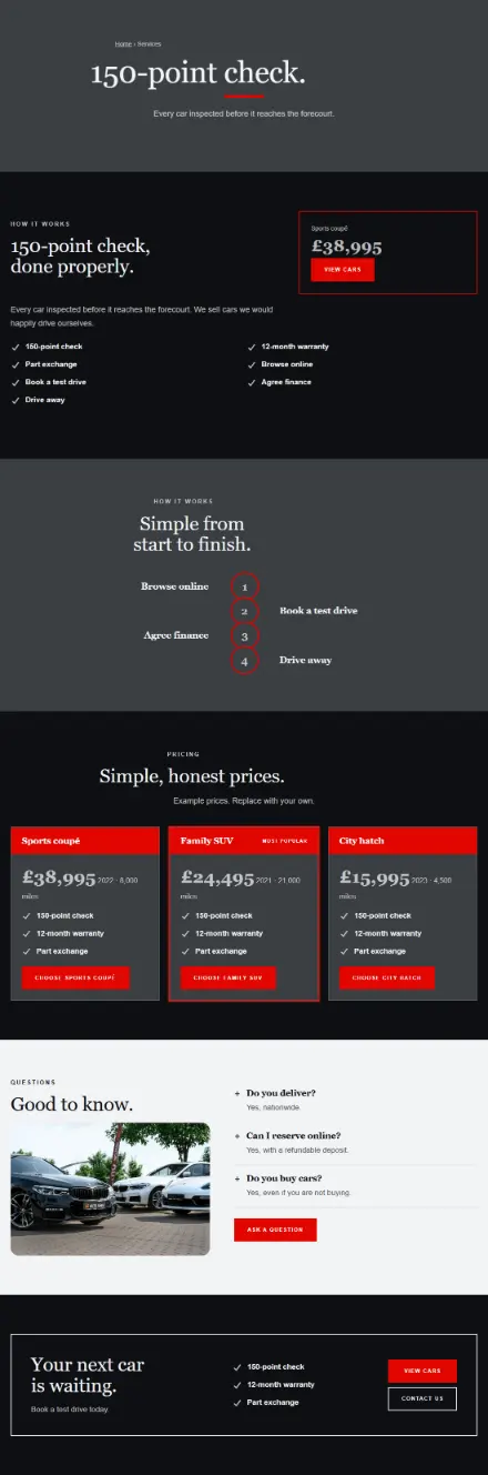 Screenshot of Cars · Service detail