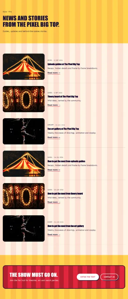 Screenshot of Circus · Blog