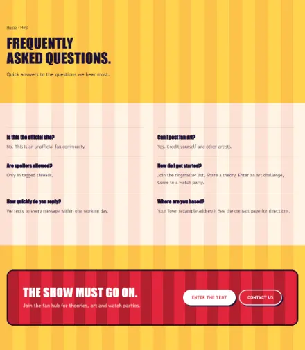 Screenshot of Circus · Questions & answers