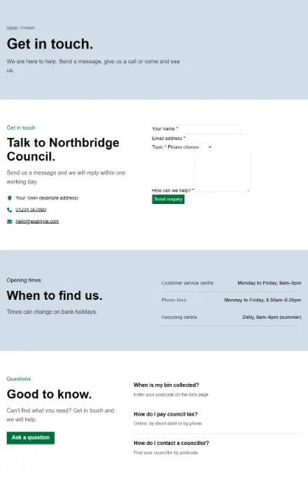 Screenshot of Civic · Contact