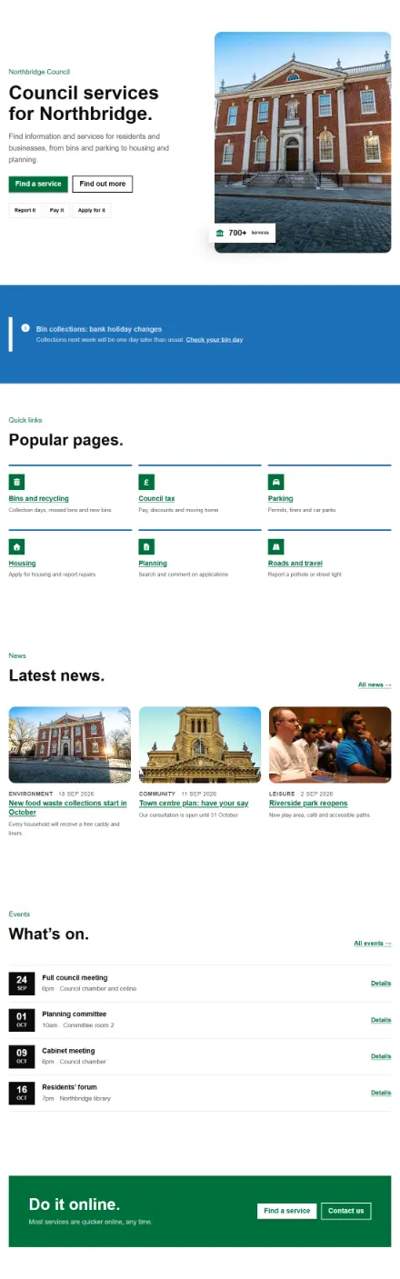 Screenshot of Civic · Home page