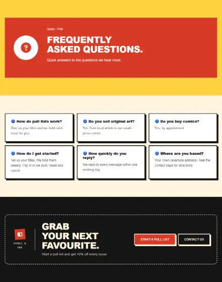 Screenshot of Comics · Questions & answers