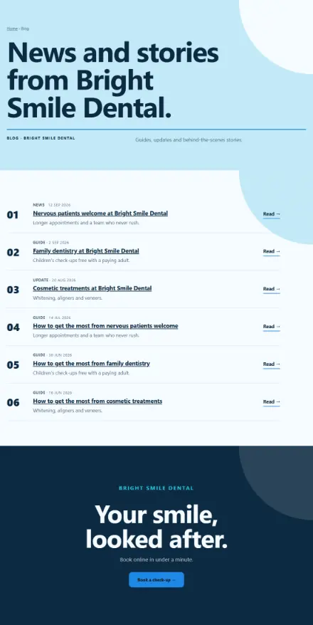 Screenshot of Dentist · Blog