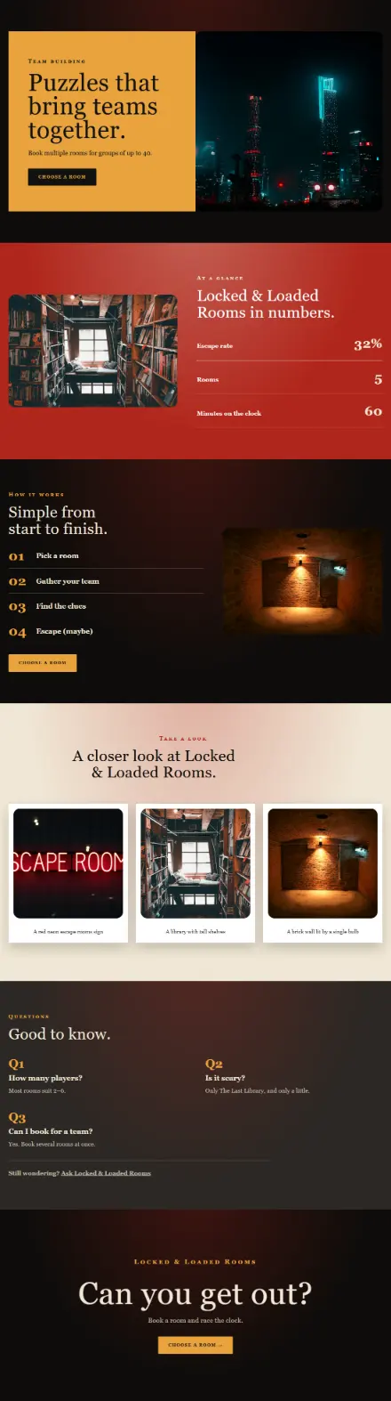 Screenshot of Escape · Feature page