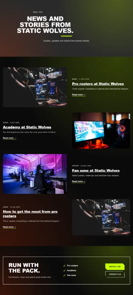Screenshot of Esports · Blog