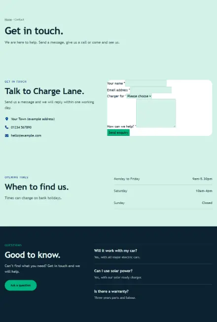 Screenshot of Ev · Contact