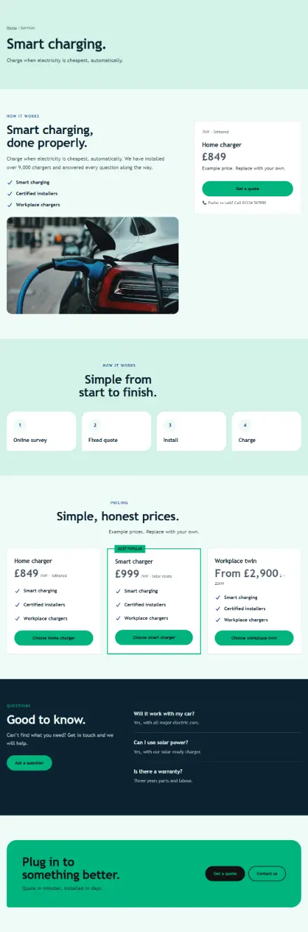 Screenshot of Ev · Service detail
