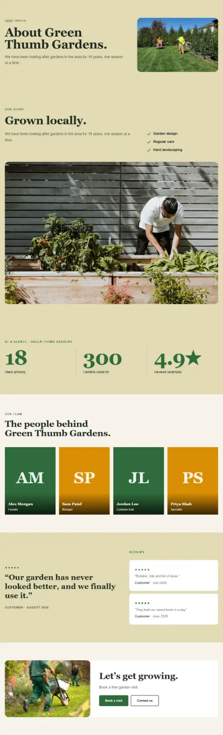 Screenshot of Gardener · About