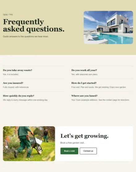 Screenshot of Gardener · Questions & answers