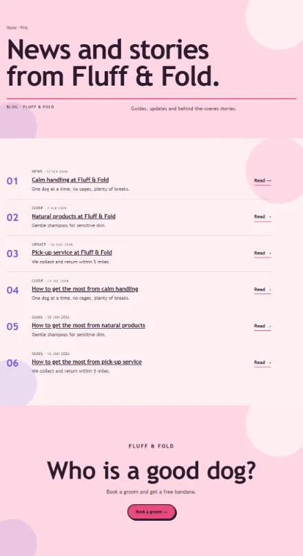 Screenshot of Grooming · Blog