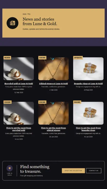 Screenshot of Jewellery · Blog