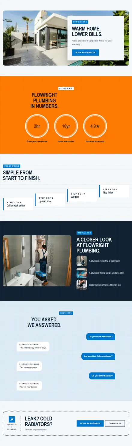 Screenshot of Plumbing · Feature page