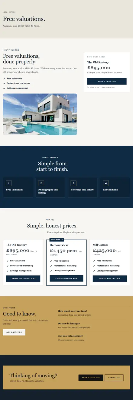 Screenshot of Property · Service detail