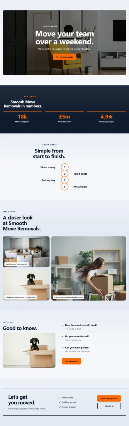 Screenshot of Removals · Feature page