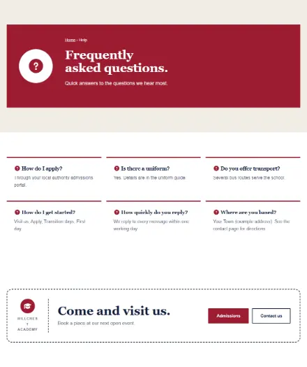 Screenshot of School · Questions & answers