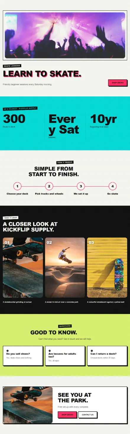 Screenshot of Skate · Feature page