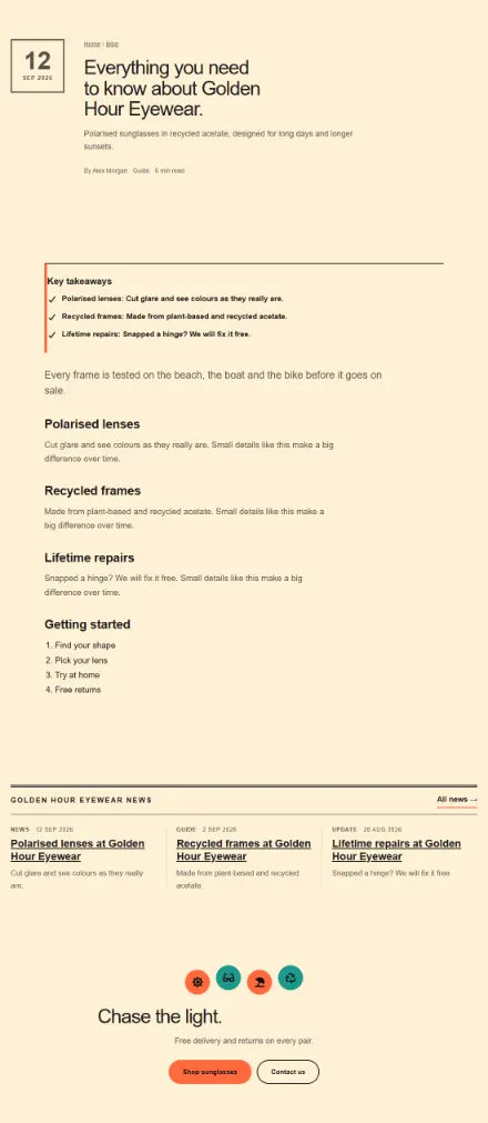 Screenshot of Sunglasses · Article