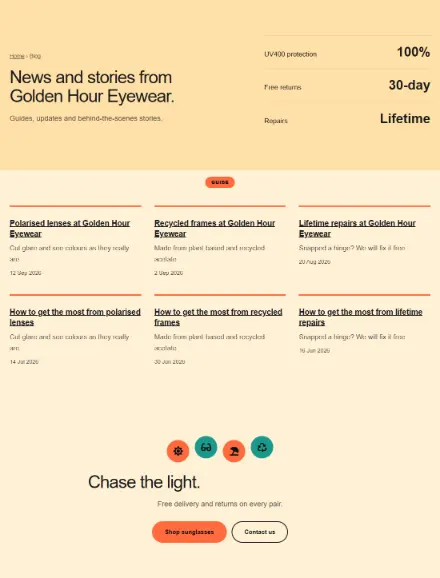 Screenshot of Sunglasses · Blog