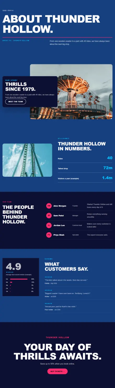 Screenshot of Themepark · About