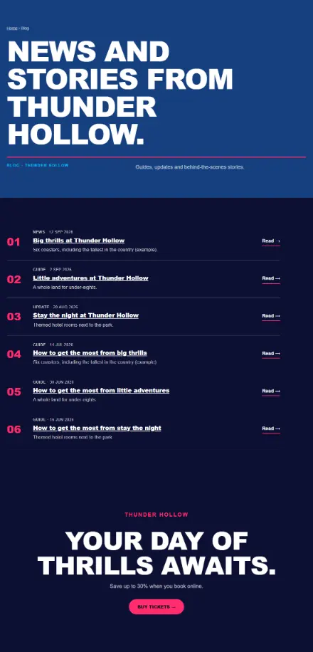 Screenshot of Themepark · Blog