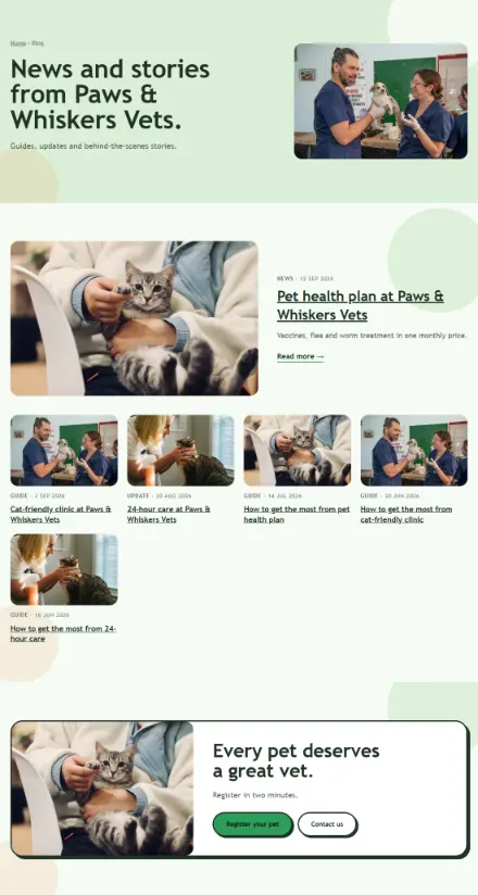 Screenshot of Vet · Blog