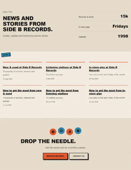 Screenshot of Vinyl · Blog