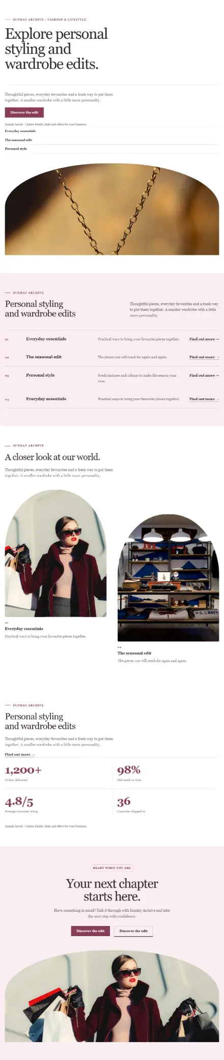Screenshot of Boutique · Services
