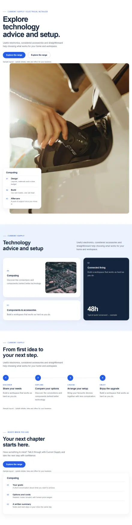 Screenshot of Modern · Services