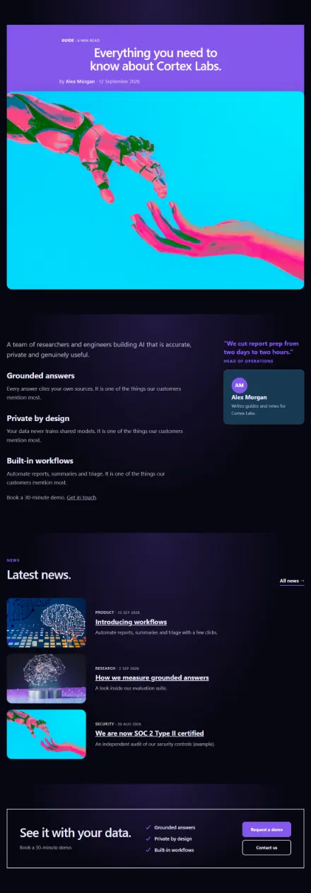 Screenshot of Ai · Article