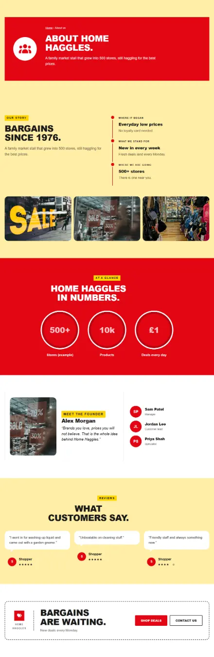 Screenshot of Bargain · About