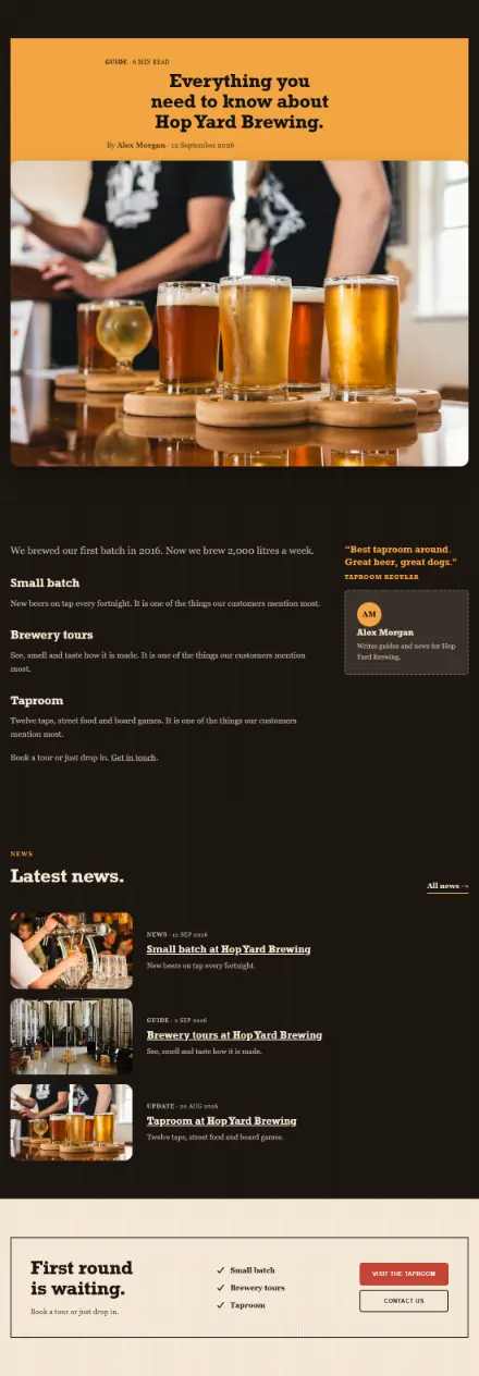 Screenshot of Brewery · Article