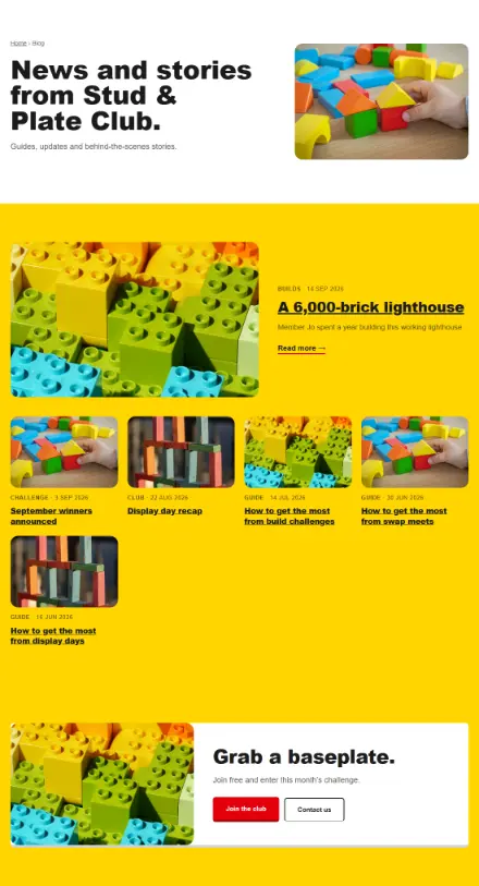 Screenshot of Bricks · Blog