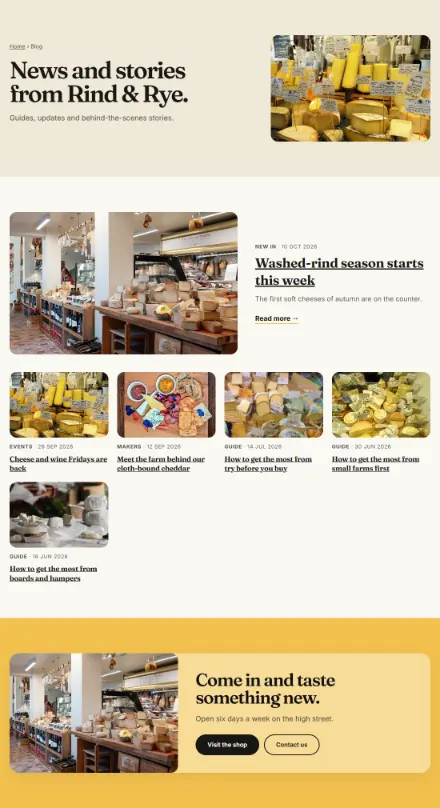 Screenshot of Cheeseshop · Blog