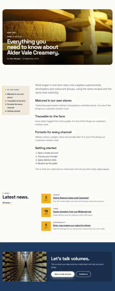 Screenshot of Creamery · Article