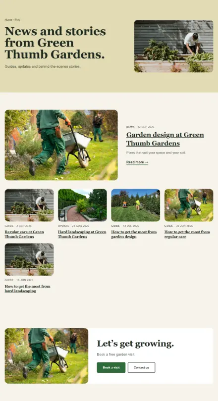 Screenshot of Gardener · Blog