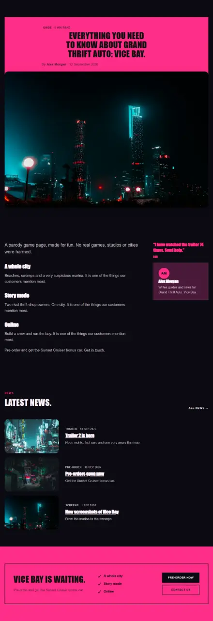 Screenshot of Heist · Article
