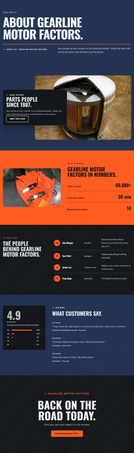 Screenshot of Motor · About