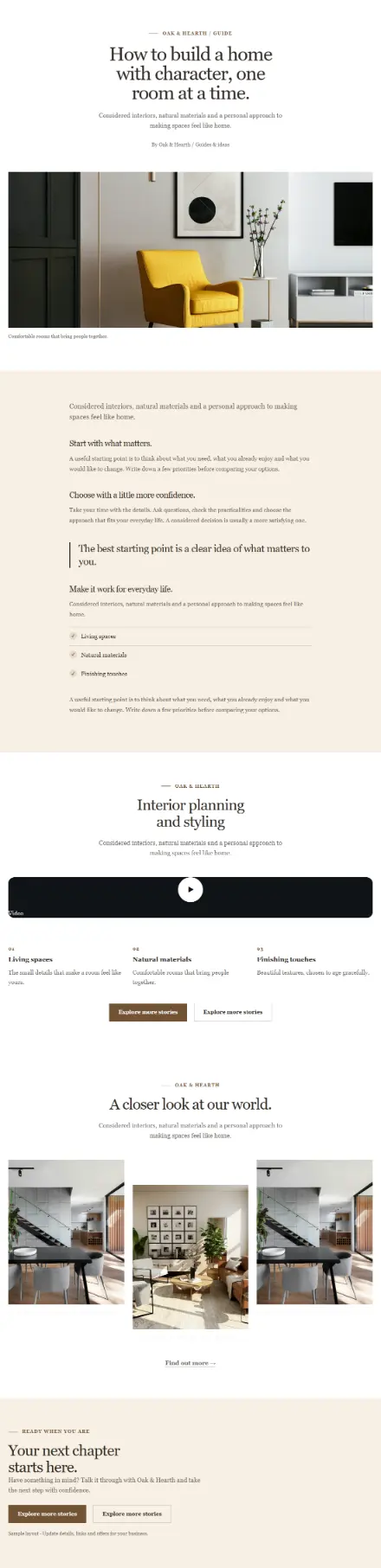 Screenshot of Traditional · Article
