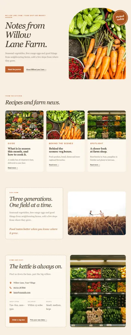 Screenshot of Farmhouse · Blog
