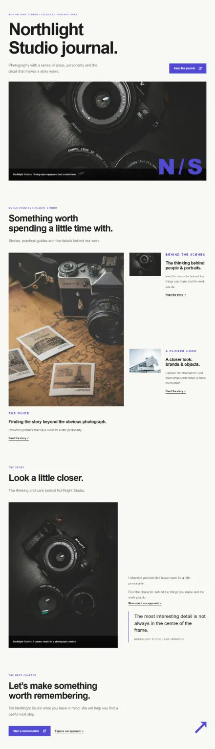 Screenshot of Studio · Blog